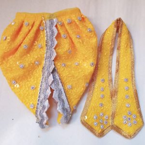 Laddu Gopal Dress Dhoti Patka Designer Poshak Yellow