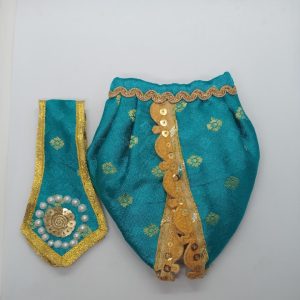 Laddu Gopal Dress Dhoti Patka Designer Poshak Teal Green
