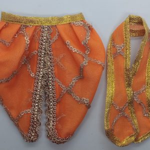 Orange color sequence work 5 no. laddugopal  / yugal Sarkar premium dhoti patka